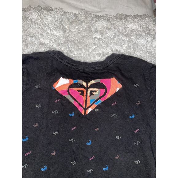 Roxy girls sz. L black logo design tee. Cute, fun - Picture 5 of 6